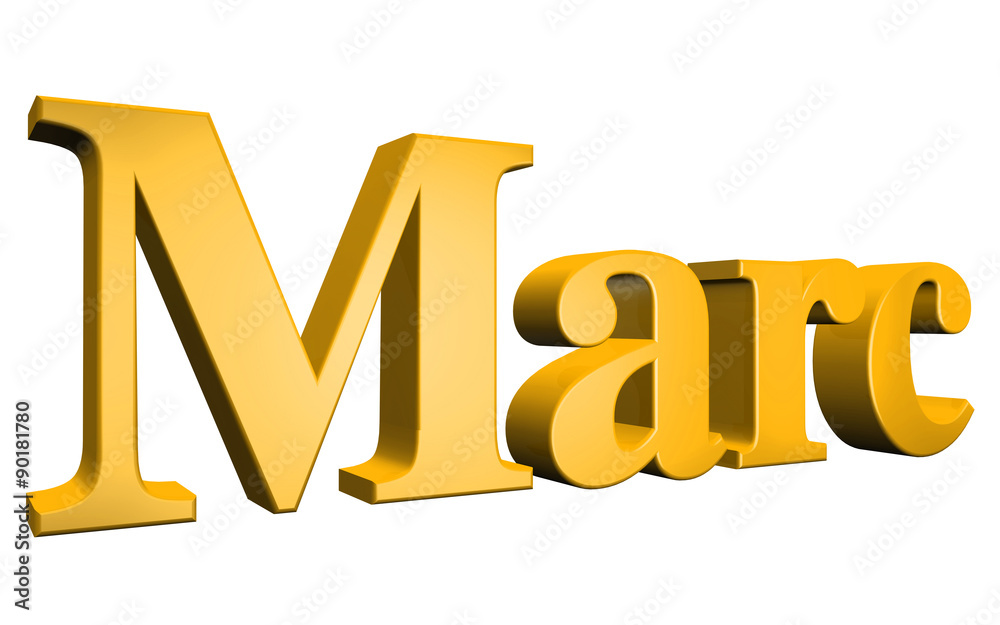 3D Marc text on white background 3D Marc text on white background