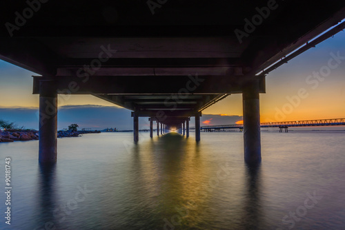 sunset in the sea and transport bridge © tope007