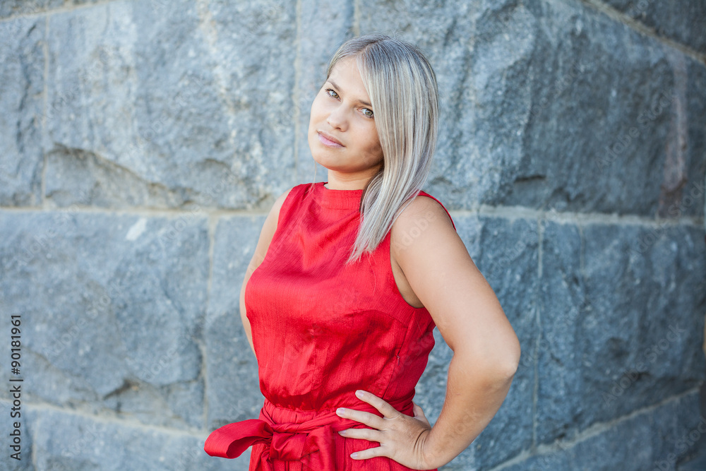 beautiful girl posing in a red evening dress in the park outdoor beautiful girl posing in a red evening dress in the park outdoor