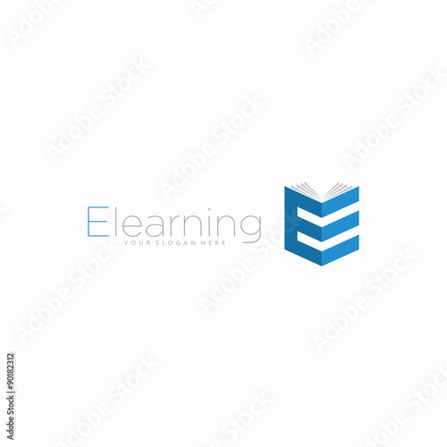 E learning simple elegant logo icon