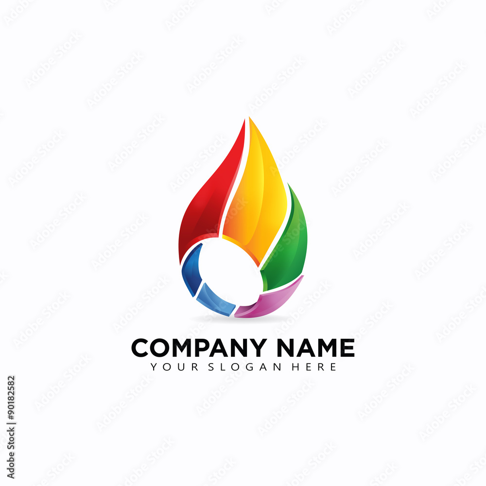 Modern Energy Gas Oil Company Colorfull Logo Modern Energy Gas Oil Company Colorfull Logo