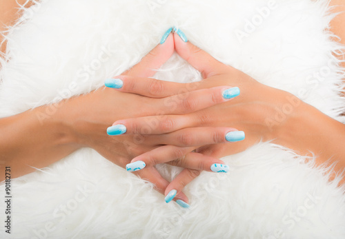 fingers interlaced and nail art