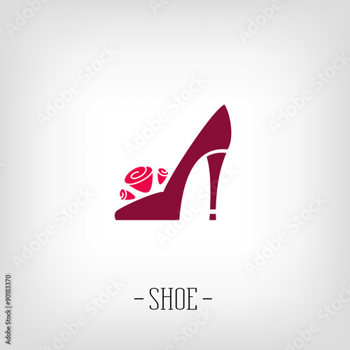 Stylized womens shoes. Logo shoe store.