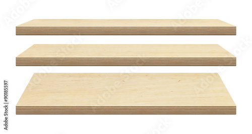 Wooden shelves