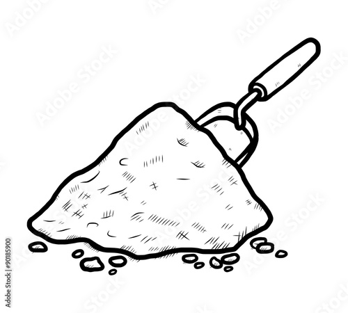 heap of soil and garden shovel