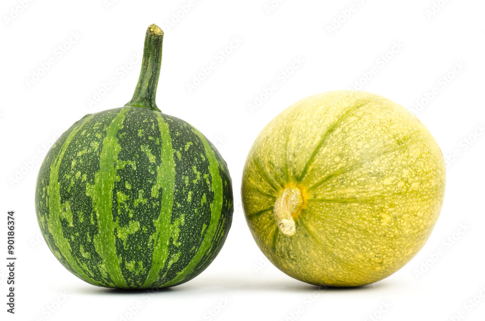 Raw pumpkins on white background Raw pumpkins on white background