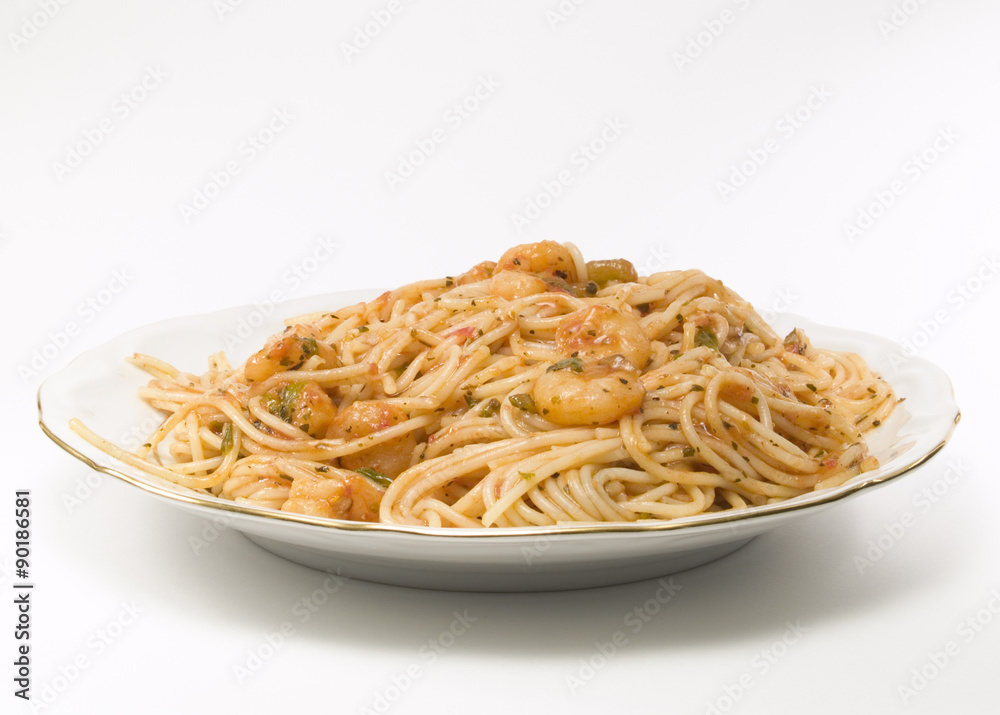 Pasta Collection - Angel hair spaghetti with shrimps Pasta Collection - Angel hair spaghetti with shrimps