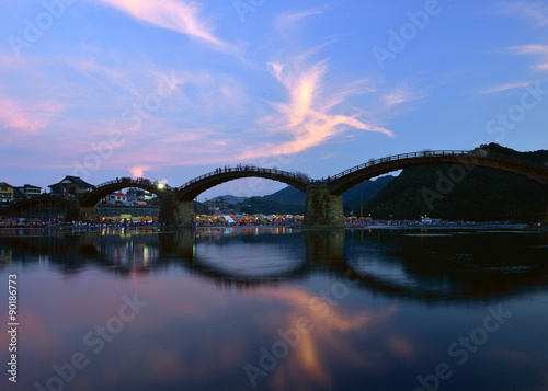 夕焼の錦帯橋