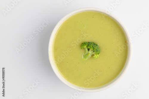 broccoli soup on white background