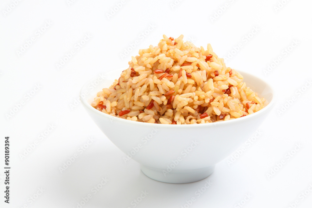 Bowl of cooked mixed rice Bowl of cooked mixed rice