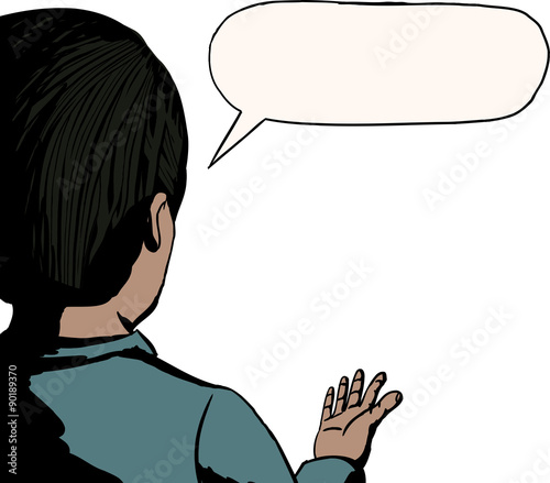 Rear View of Talking Man