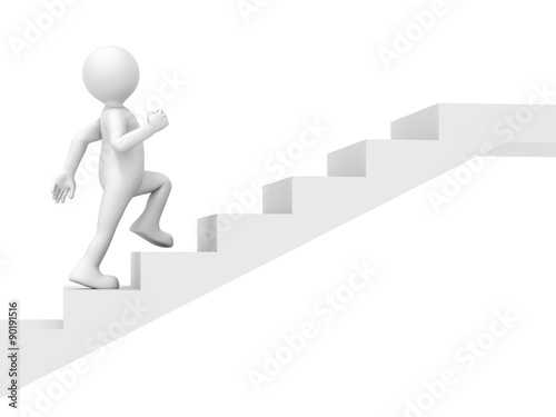 man climbing stairs