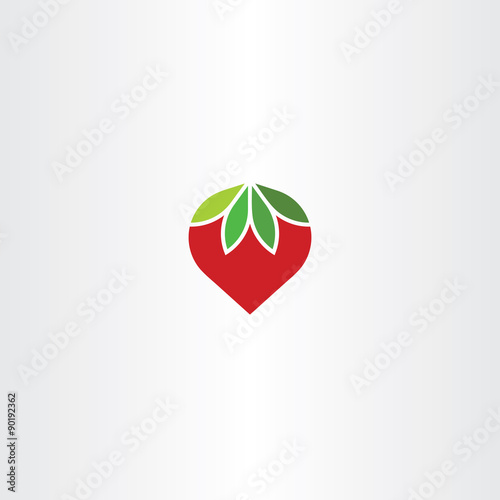 flat strawberry vector icon symbol