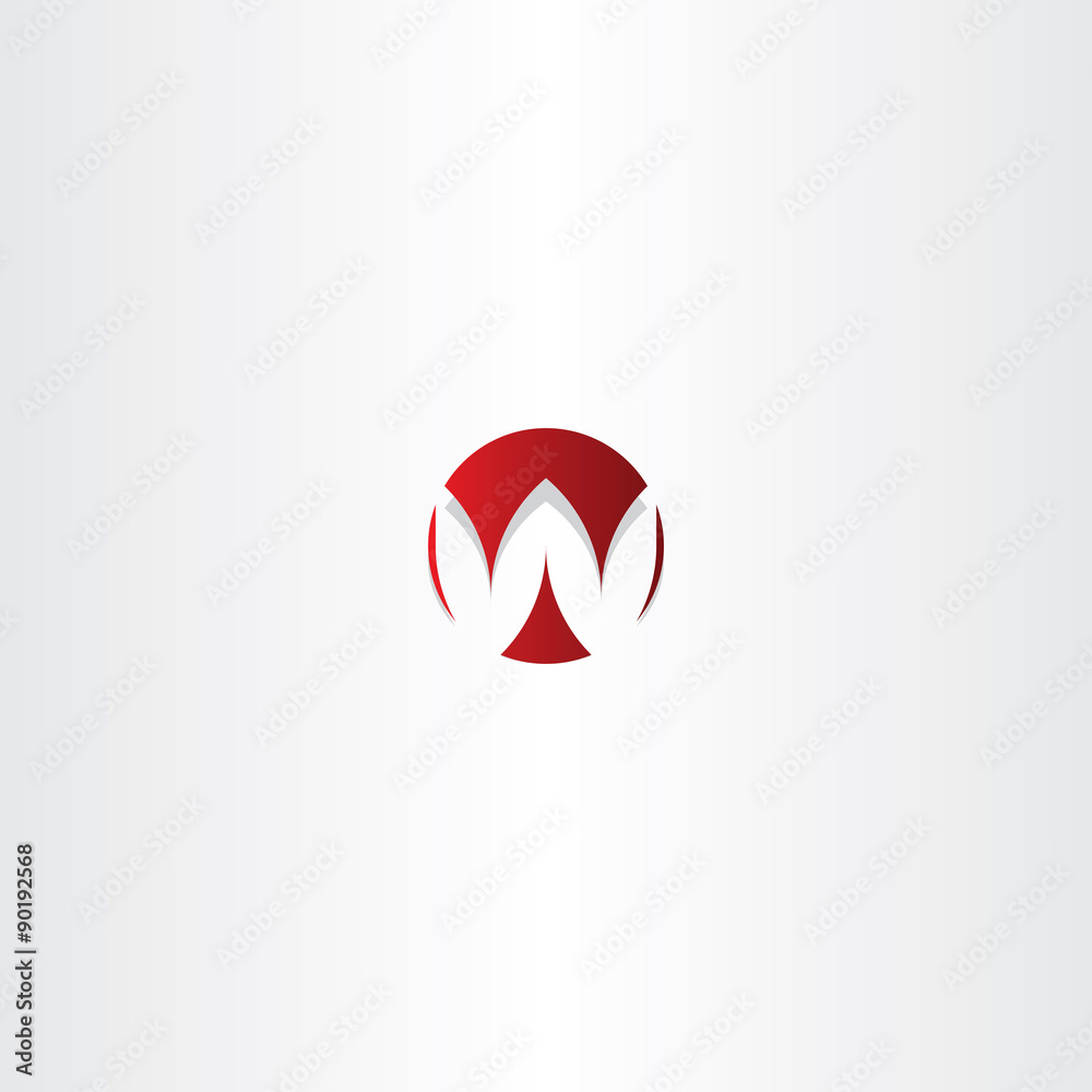 Obraz premium letter w red sign logo element