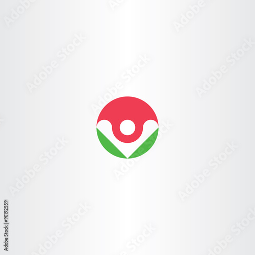 letter v circle man icon sign vector