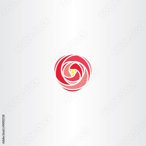 red rose vector icon stylized logo
