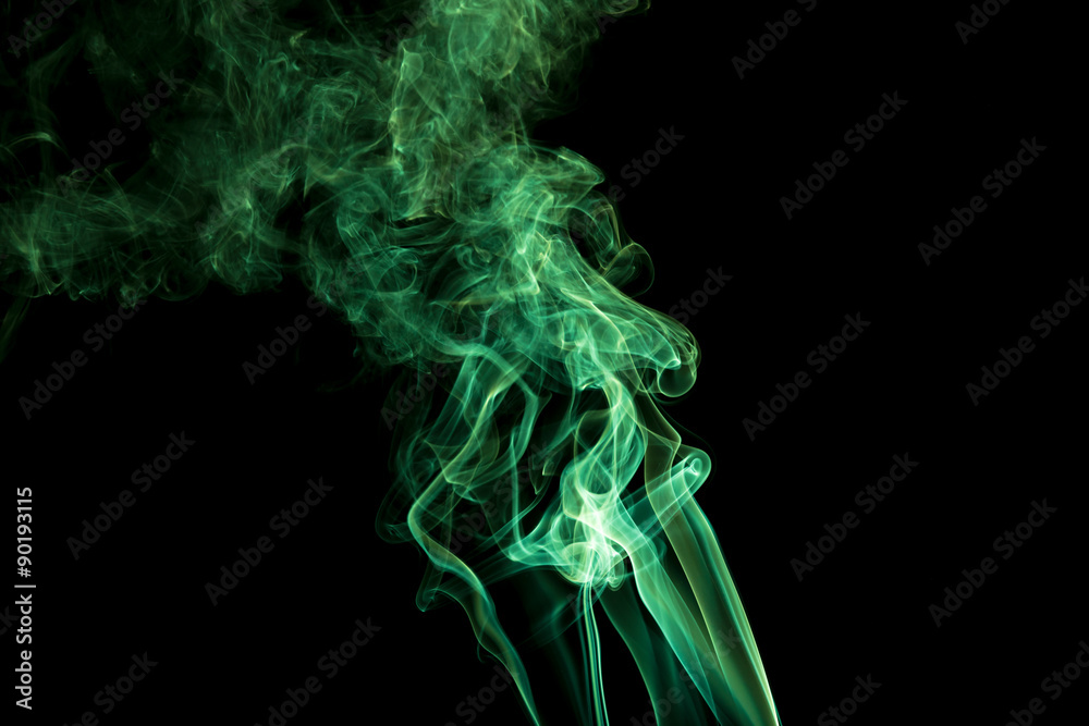 Movement of white smoke on black background Movement of white smoke on black background