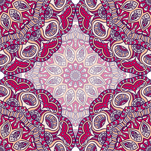 Ethnic floral seamless pattern