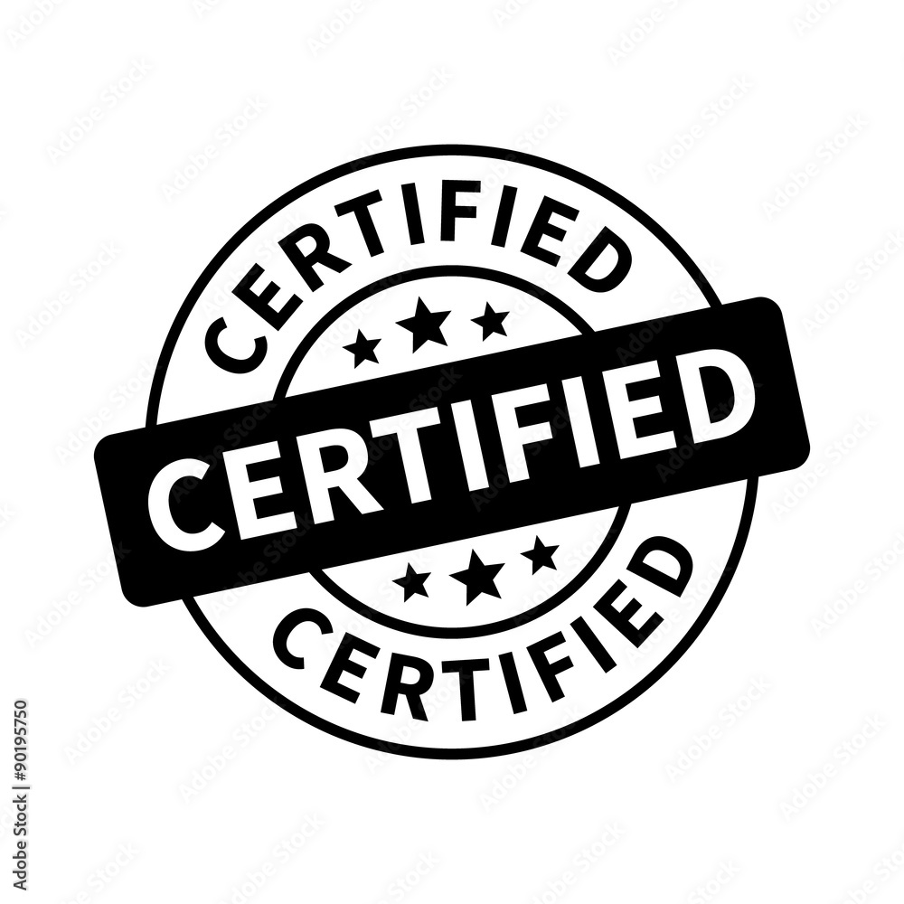 Certified stamp, label, sticker or stick flat icon Certified stamp, label, sticker or stick flat icon