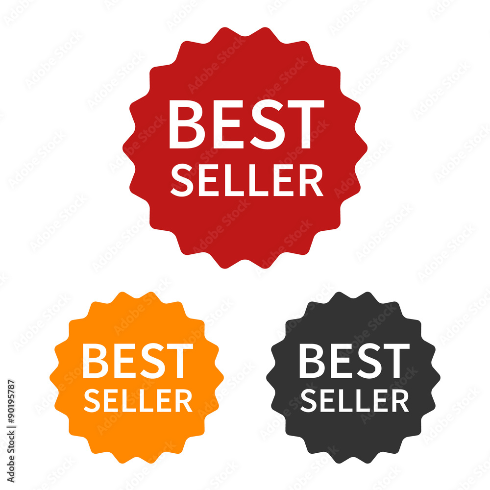 Bestseller (best seller) label or sticker badge flat icon Stock Vector