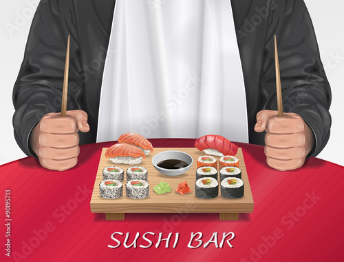 Man in Sushi Bar