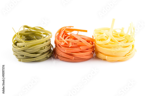 different pasta in three colors