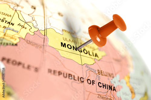 Location Mongolia. Red pin on the map.