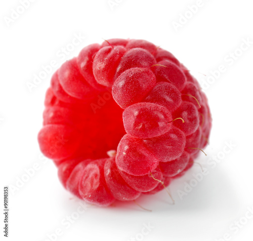 Red sweet raspberry isolated on white