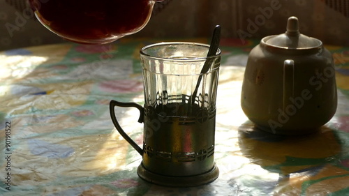 Morning still-life with tea photo