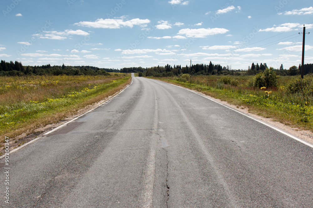 Fototapeta premium Empty asphalt road perspective