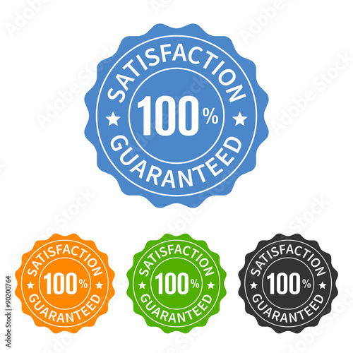100% satisfaction guaranteed seal or label flat icon photo