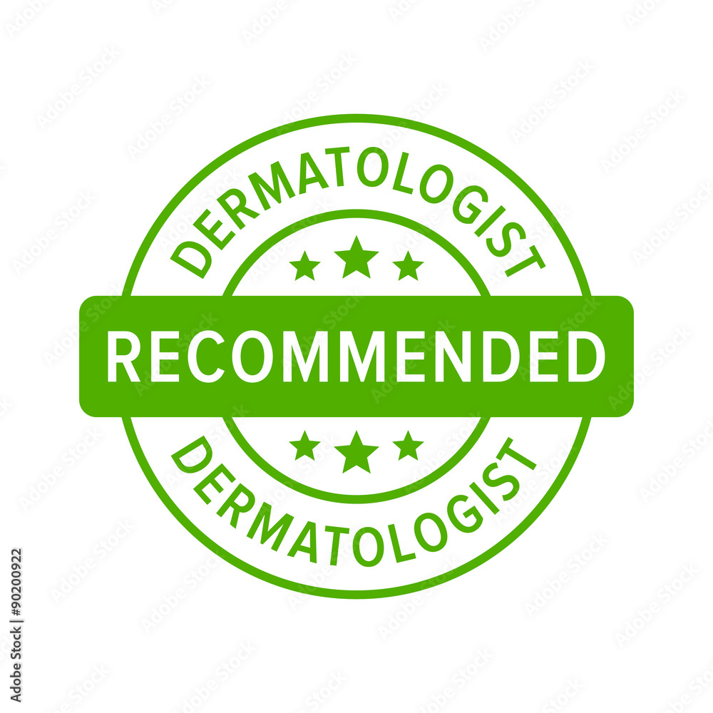 Dermatologist recommended label sign flat icon Dermatologist recommended label sign flat icon