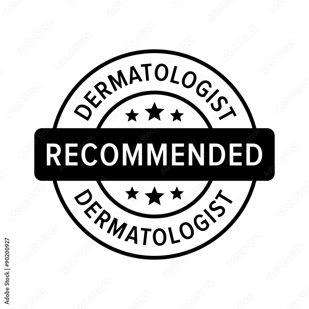 Dermatologist recommended label sign flat icon Dermatologist recommended label sign flat icon