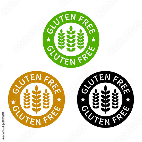 No gluten / gluten free food label or sticker flat icon