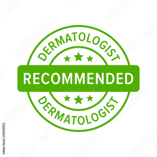 Dermatologist recommended label sign flat icon
