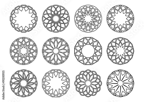 Round geometric ornaments