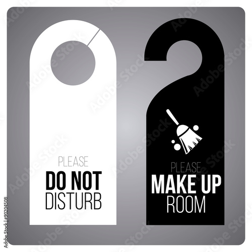 room service illustration over color background
