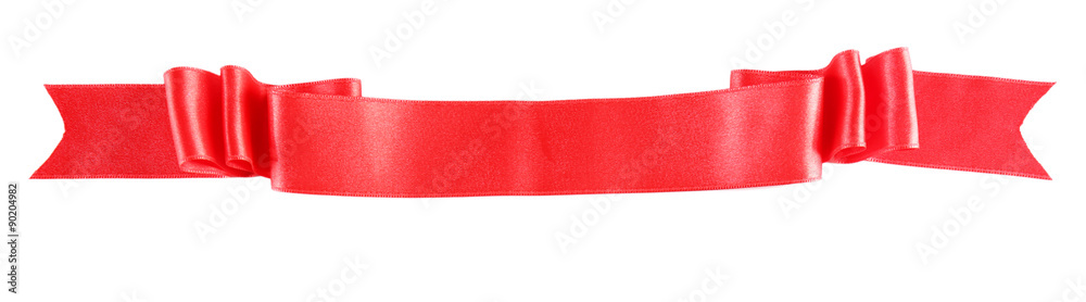 Obraz premium Red silk ribbon isolated on white