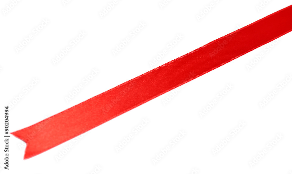 Red silk ribbon isolated on white Red silk ribbon isolated on white