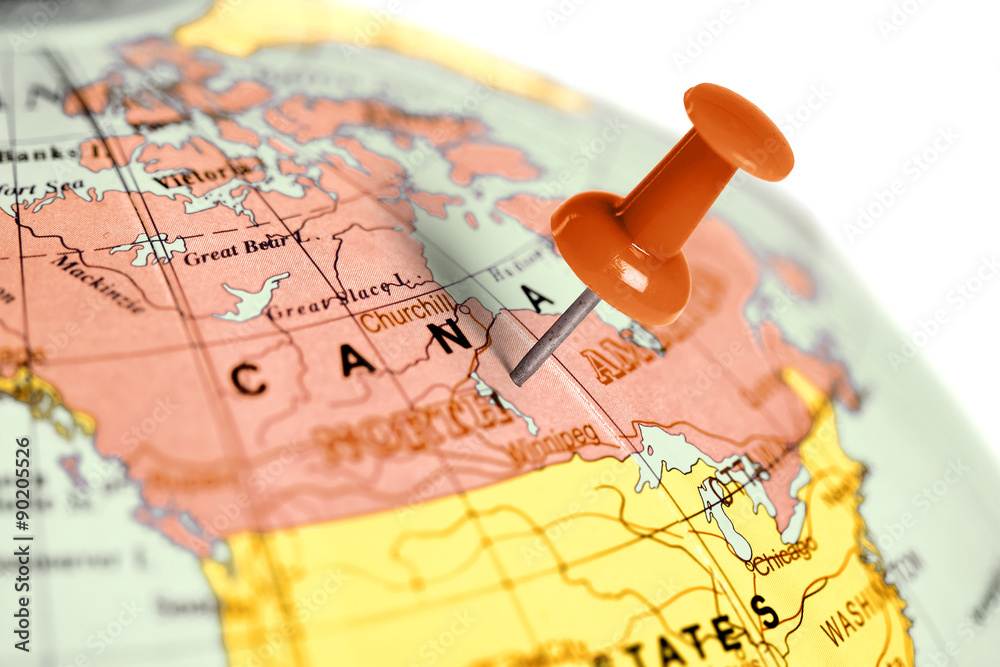 Location Canada. Red pin on the map. Location Canada. Red pin on the map.