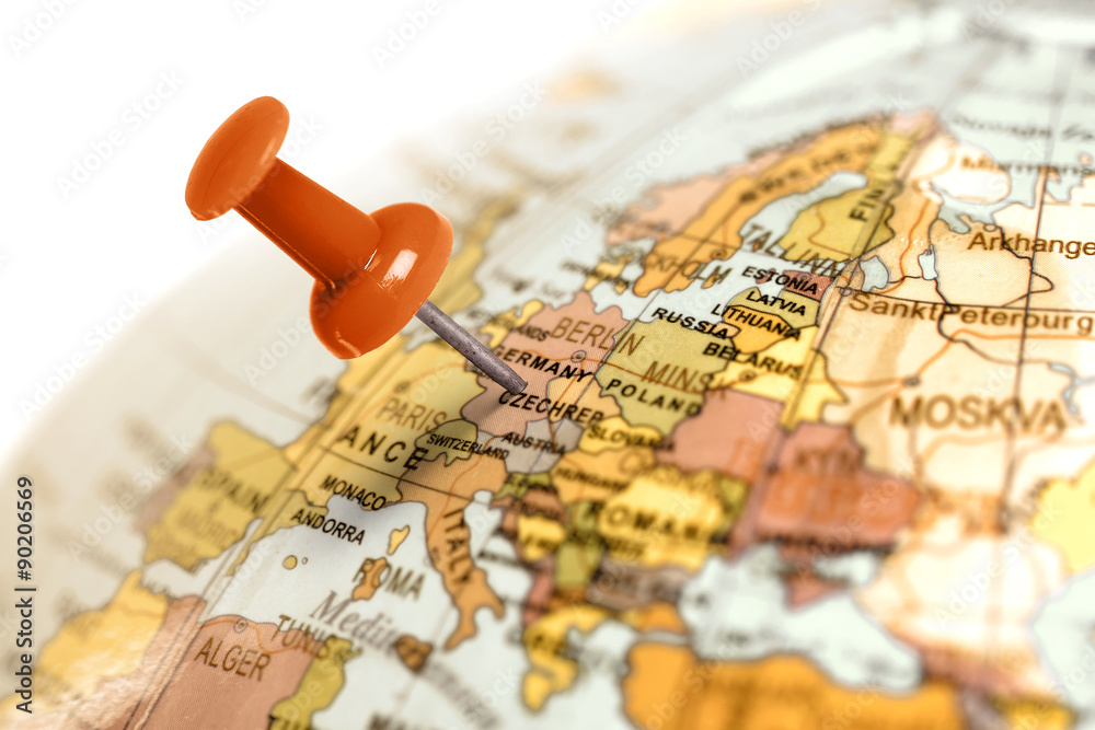 Fototapeta premium Location Germany. Red pin on the map.