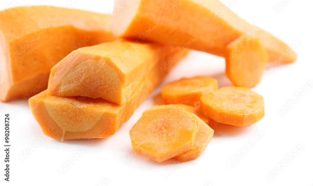 Sliced carrot isolated on white Sliced carrot isolated on white