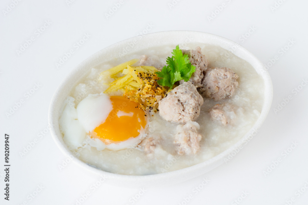 Porridge with Pork, Rice Soup, Breakfast, Thai Food, Thai Cuisine Porridge with Pork, Rice Soup, Breakfast, Thai Food, Thai Cuisine