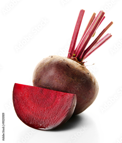 Young beets isolated on white