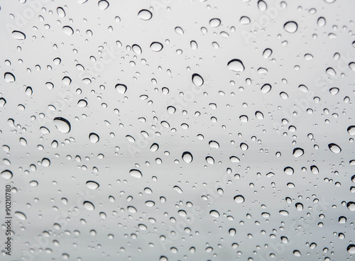 Many of raindrops stuck on the windshield background,Abstract of raindrops on the mirror.