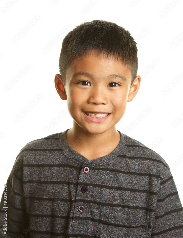 Cute, Handsome Filipino Boy Smiling on White Background Cute, Handsome Filipino Boy Smiling on White Background
