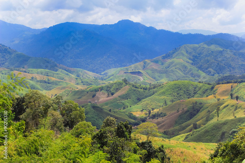 Landscape of mountains in Nan province, the Northern of Thailand