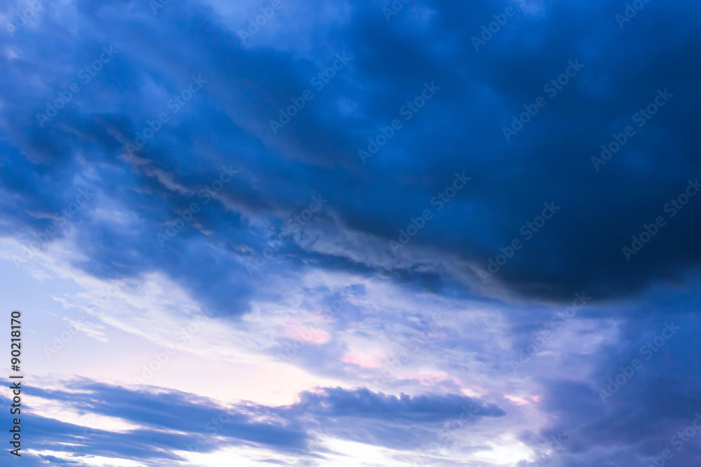 Magic of colour sky and cloud at twilight time background