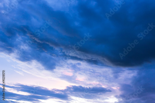 Magic of colour sky and cloud at twilight time background © nopparats