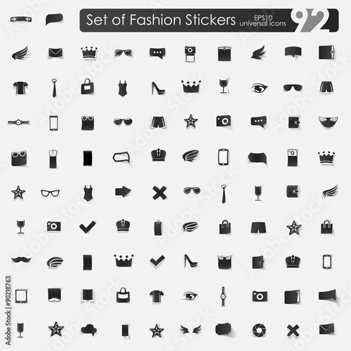Set of fashion stickers